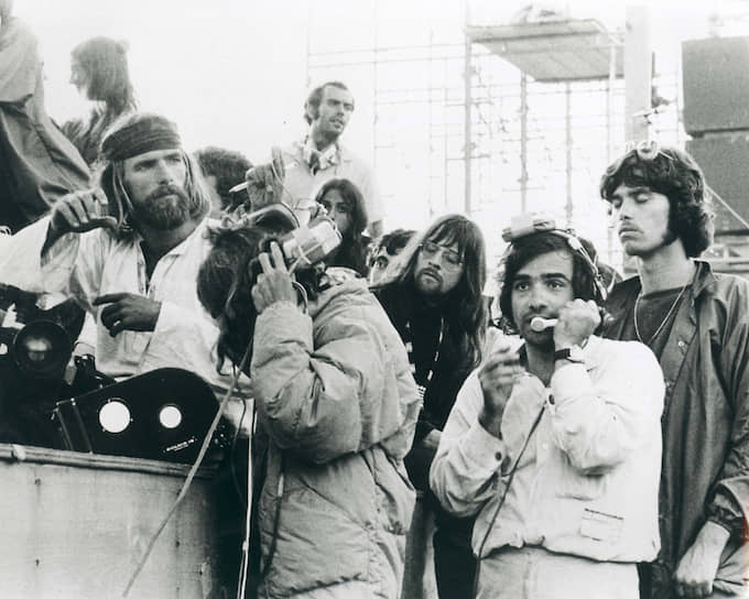 Мартин Скорсезе (в центре) на съемках «Вудстока», 1970