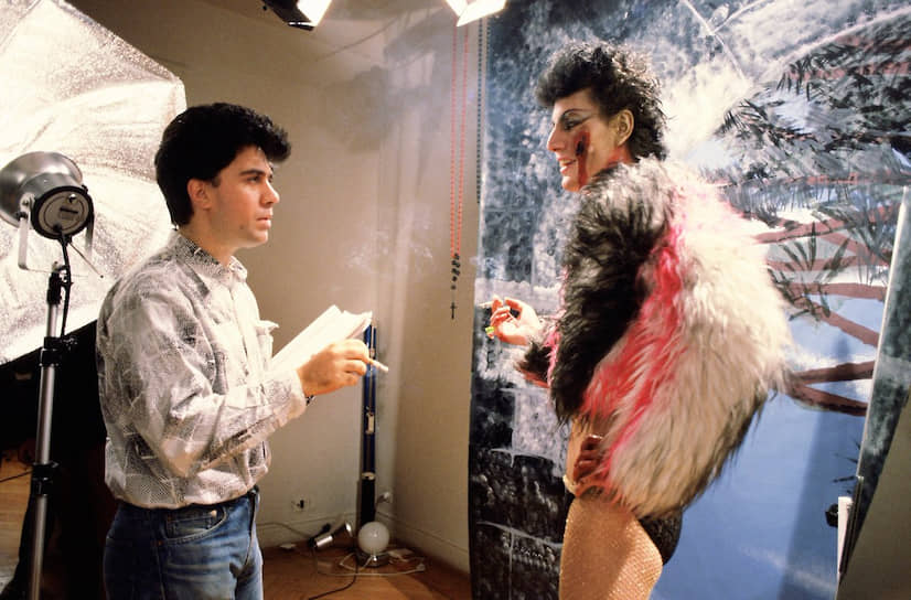 Педро Альмодовар и Иманоль Ариас на съемках «Лабиринта страстей», 1982