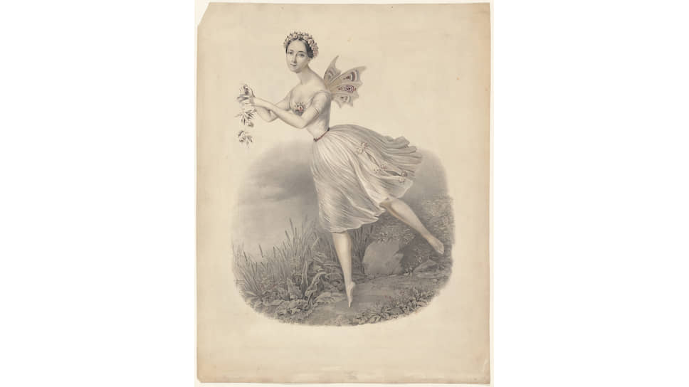 Эрмина Бланжи в роли Жизели, около 1846. Литография Франсиса Д’Авиньона