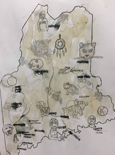 Карта штата Мэн по произведениям Стивена Кинга