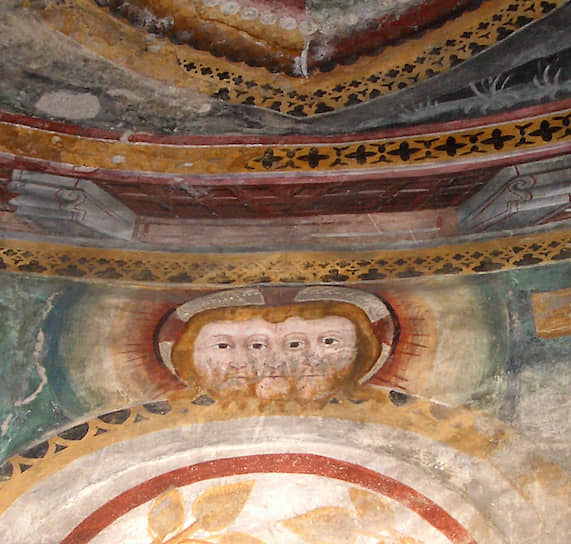 Николао да Сереньо. «Святая Троица», фреска в апсиде церкви Святого Николая, Джорнико, 1478
