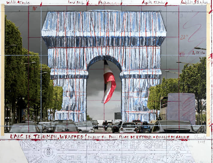 «Упакованная Триумфальная арка», эскиз, 2019
