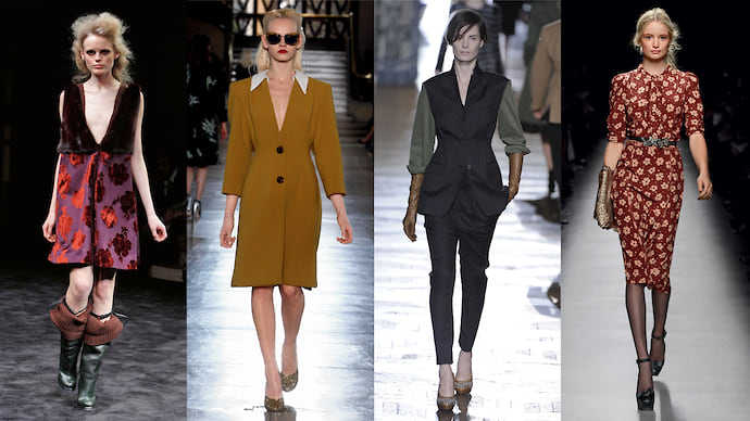 Суровость и женственность 40-х: Prada FW 09, Miu Miu FW 11, Dries Van Noten FW 10, Bottega Veneta SS 13