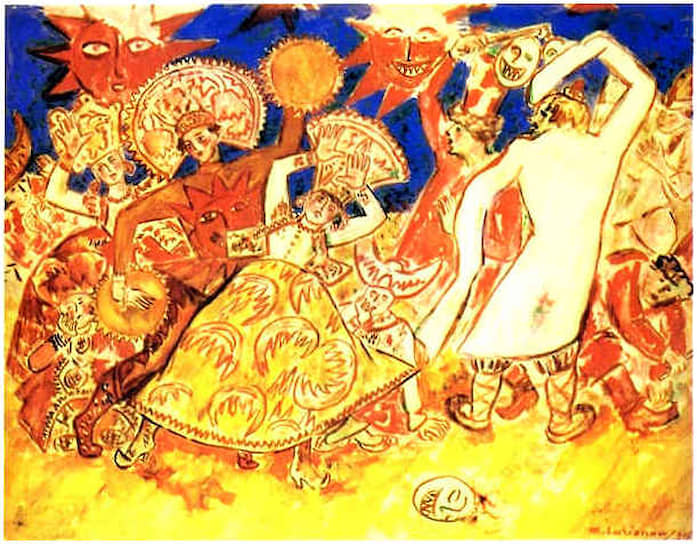 Михаил Ларионов. Эскиз декорации к балету «Полуночное солнце», 1915