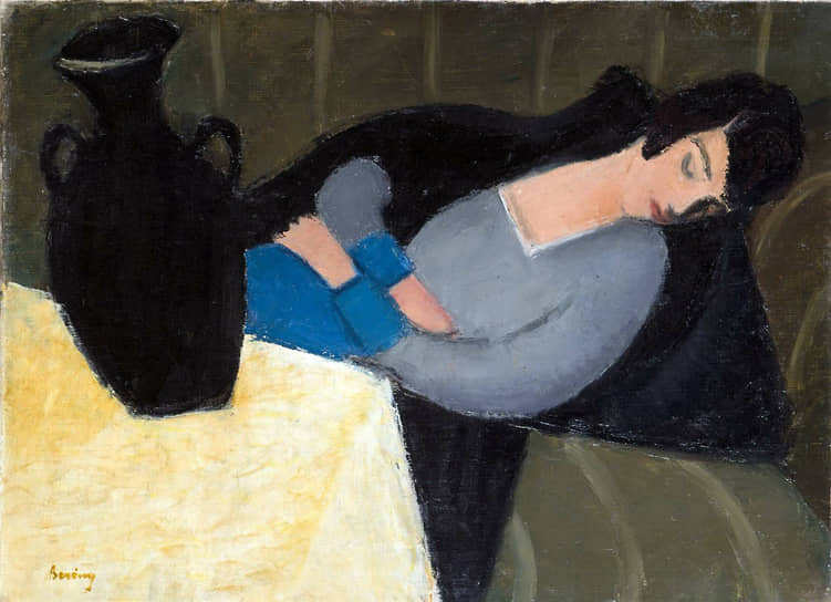 Роберт Берени. «Спящая женщина с черной вазой», 1927-1928
