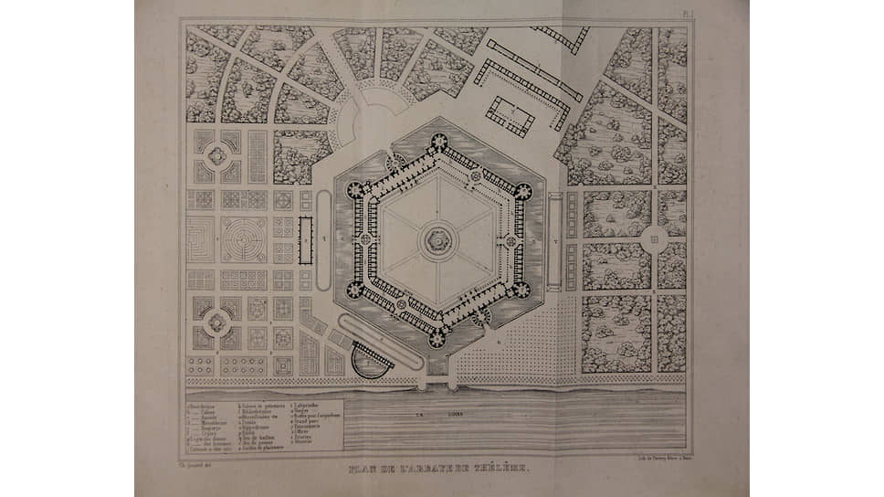 Шарль Ленорман. План Телемского аббатства, 1840 