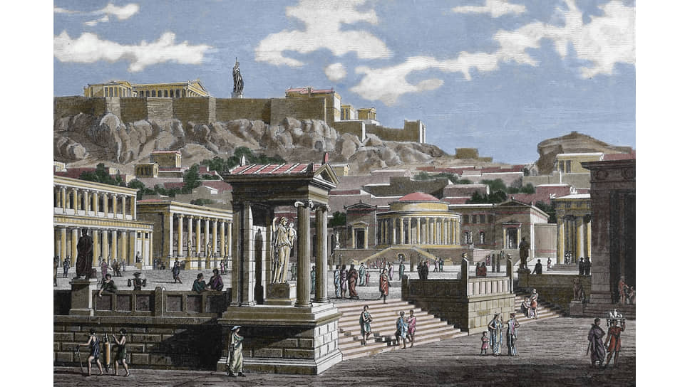 Макет Акрополя в том виде, каким он стал после эпидемии чумы, поразившей Европу в 430 году до н. э.
