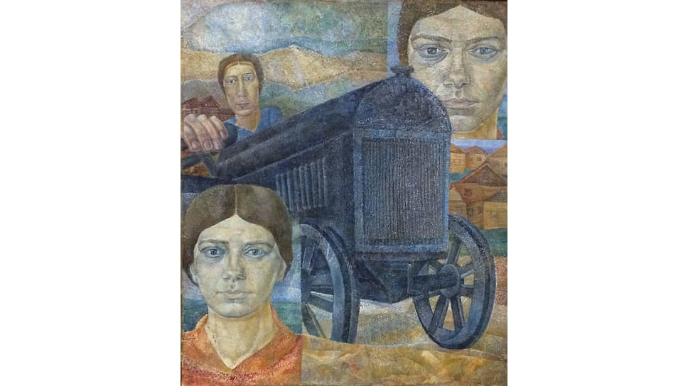 Прасковья Важнова. «Автопортрет (Трактористка)», 1930
