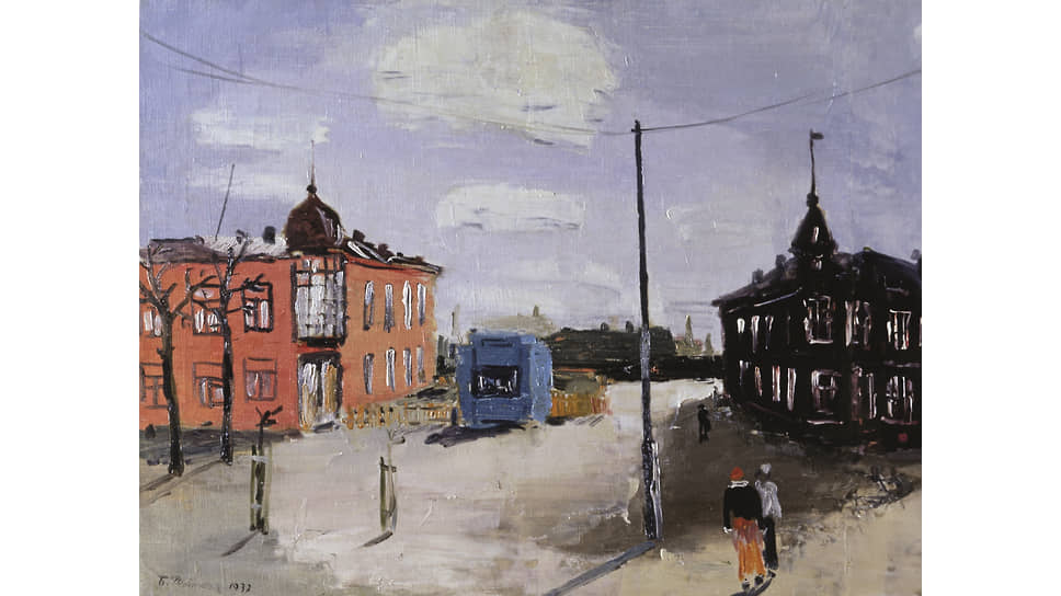 Борис Рыбченков. «Пейзаж с красным домом», 1932