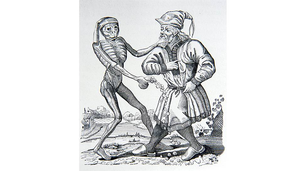 Маттеус Мериан. «Еврей с деньгами, или Ростовщик и смерть», 1641 год