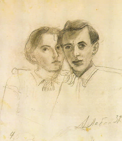 Александр Лабас. «Двойной портрет (с Леони)», 1937