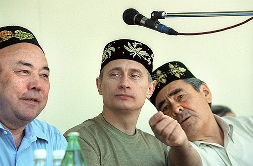 2000, с Муртазой Рахимовым и Владимиром Путиным