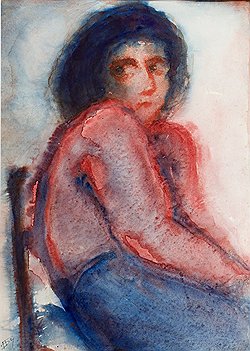Варвара Бубнова. "В красном. Женский портрет". 1966 