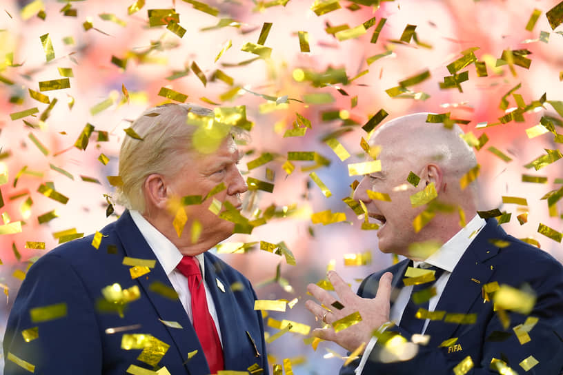 Президент Международной федерации футбола (ФИФА) Джанни Инфантино и президент США Дональд Трамп