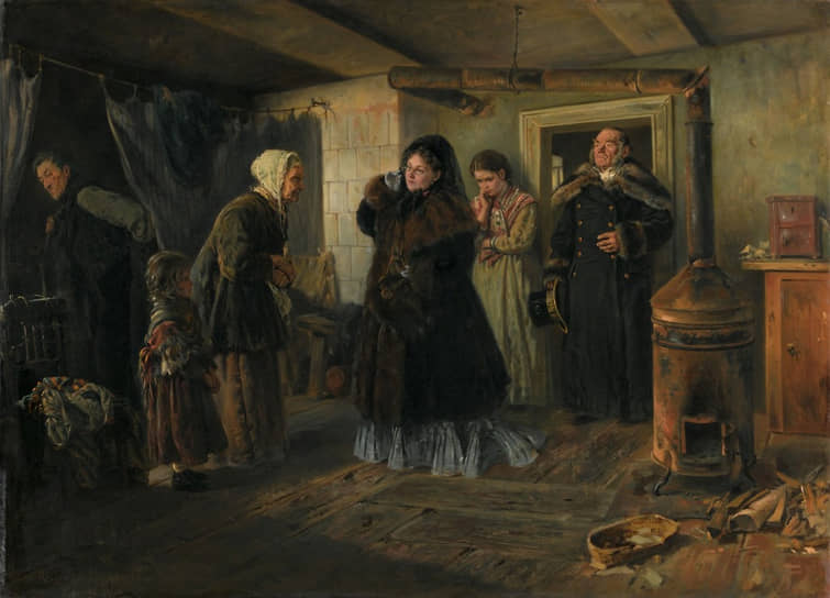 Владимир Маковский. «Посещение бедных»,  1874 