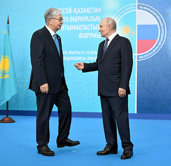 Владимир Путин и Касым-Жомарт Токаев начали переговоры уже у пресс-вола
