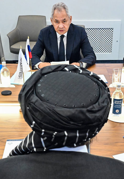 Встреча Секретаря Совбеза России Сергея Шойгу с главой МИД Афганистана Амиром Ханом Муттаки