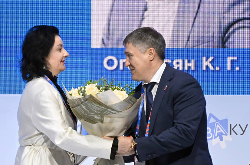 Губернатор Пермского края Дмитрий Махонин и заместитель руководителя Федерального казначейства Анна Катамадзе
