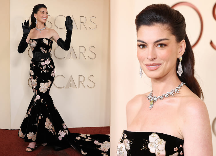 Энн Хэтэуэй в Valentino и украшениях Bvlgari  