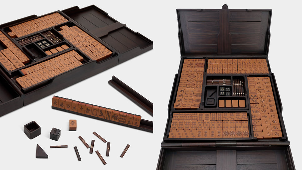 Набор Hermes Helios Mahjong Set из древесины палисандра и телячьей кожи, Hermes