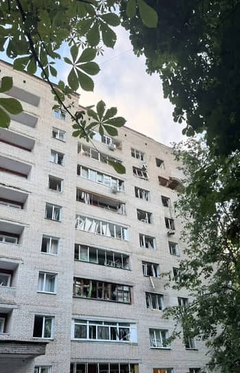 Последствия удара БПЛА по Московской области 