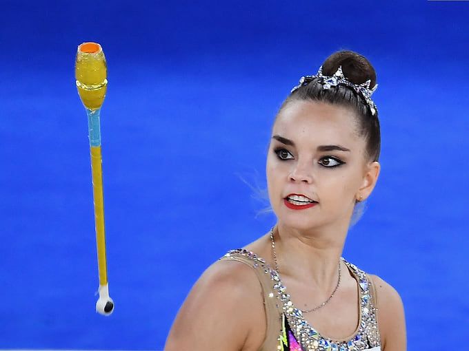 Дина Аверина — 18-кратная чемпионка мира, это рекорд по количеству золотых медалей мировых первенств в художественной гимнастике. На фото — выступление на VIII турнире по художественной гимнастике «Olympico Cup 2021» во Дворце гимнастики Ирины Винер - Усмановой