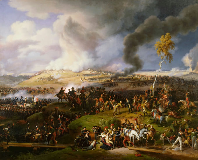 Картина Луи Лежена «Битва на Москве-реке 7 сентября 1812 года». В русской традиции ее также часто называют просто «Битва при Бородино»