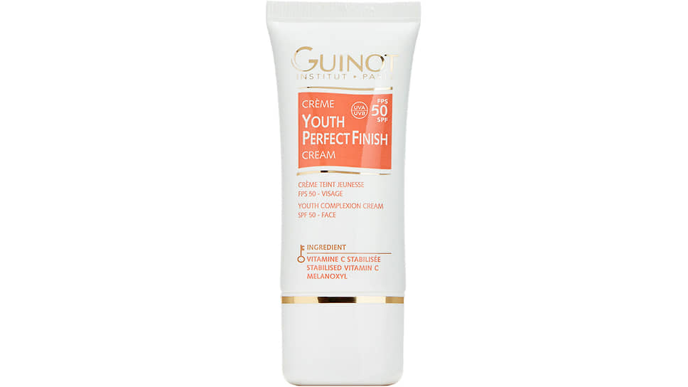 GUINOT cremeyouth perfect finish spf 50, тонирующий крем для лица с защитой от УФ лучей 50