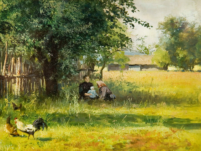 Михаил Клодт (1832–1902) «Отдых в деревне». Из собрания ВОХМ им. И.Н. Крамского