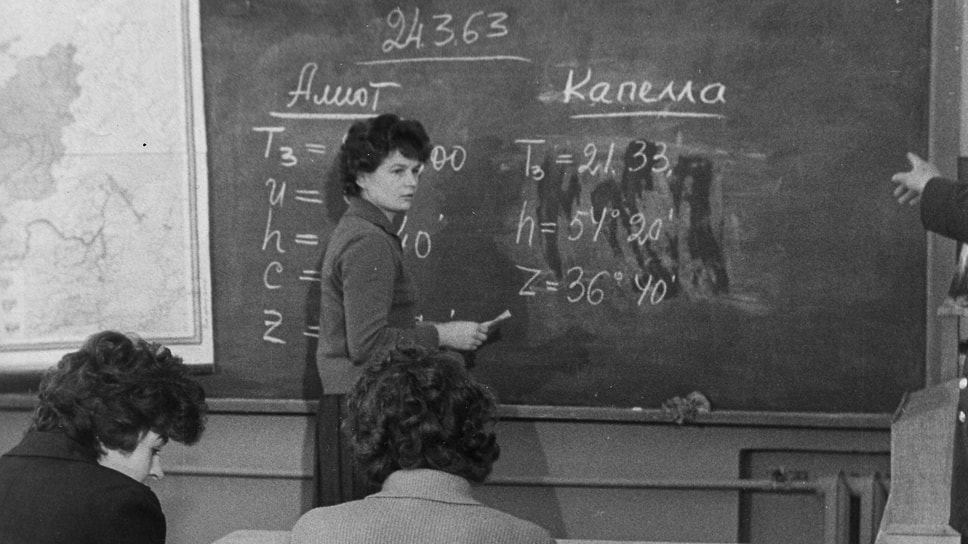 1962 год. Урок астрономии, у доски Валентина Терешкова 