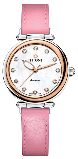 Часы, Titoni, сталь, розовое золото, AllTime