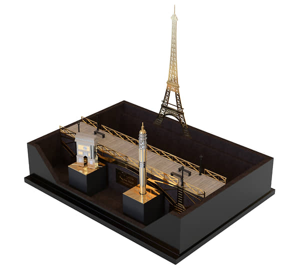 Настольный набор из перьевой ручки и зажигалки на подставке Love Paris, S.T. Dupont, ЦУМ
