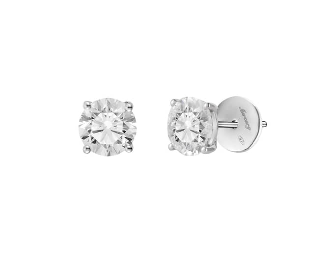 Серьги из коллекции Classic, Mercury, белое золото, бриллианты