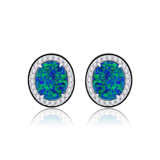 Серьги, Sutra Jewels, белое золото, опал, керамика, бриллианты (Mercury.ru)