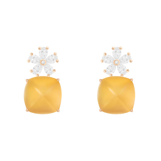 Серьги из коллекции Dream Flower, Mercury, розовое золото, лунный камень, бриллианты