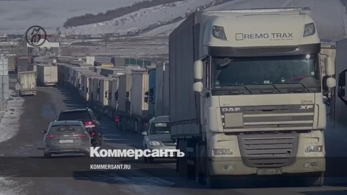 A queue of almost 300 trucks formed on the border between Russia and Kazakhstan