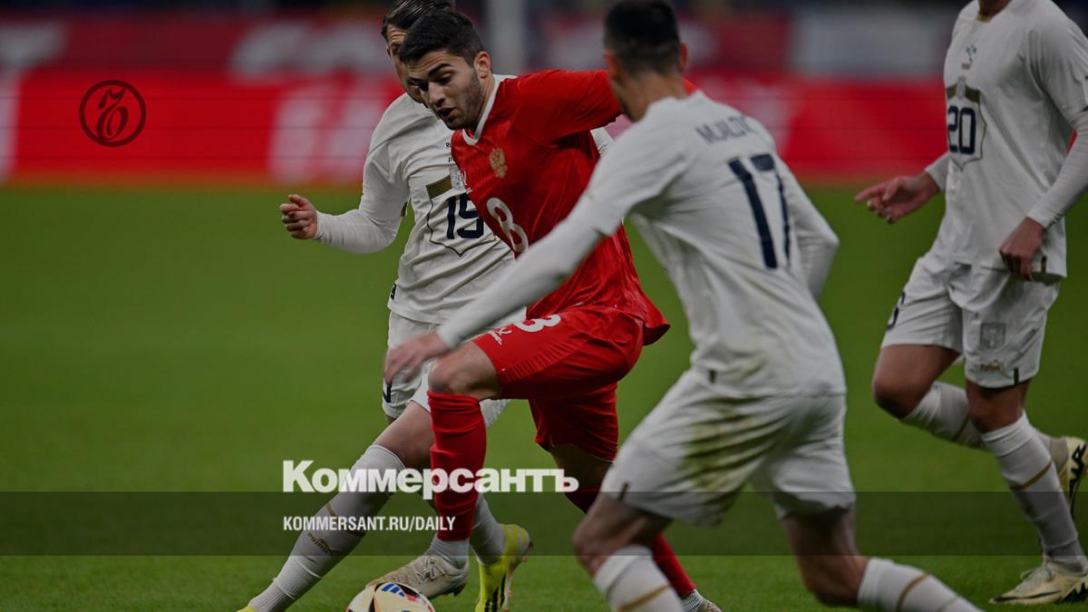 The Russian national football team defeated the Serbian national team with a score of 4:0