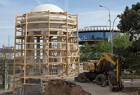 Реставрационные работы ротонды на Центральной набережной Волгограда