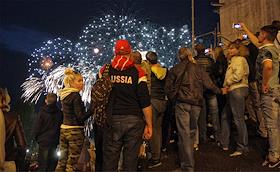 Парад фейерверков в День России в Самаре