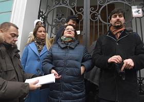 Уличный брифинг независимых муниципальных депутатов Москвы у программного офиса Совета Европы, на котором они заявят о несоблюдении в Москве принципов местного самоуправления (МСУ)