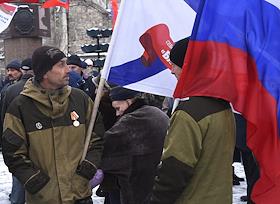 Празднование пятилетней годовщины возвращения Севастополя в Россию, открыло шествие отрядов севастопольской самообороны от Екатерининского сквера до Мемориала в честь героических защитников Севастополя 1941-1942 годов