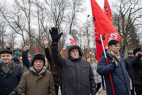 Митинг сотрудников компании 'Метрострой' с требованием выплатить заработную плату