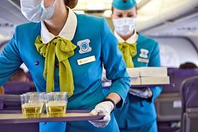 Работа бортпроводников авиакомпании S7 Airlines