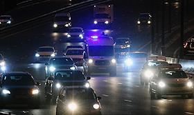 Марш пусковых установок 'Ярс', вспомогательной техники и личного состава Тейковского ракетного соединения в пункт постоянной дислокации после участия военном параде на Красной площади 9 мая