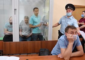 Заседание по делу Александра Бережного, Александра Вакулина, Алексея Гринюка, Юрия Решетникова в 235-й гарнизонном военном суде