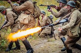 Военно-историческая реконструкция посвященная 80-летию обороны Петрозаводска в 1941 году, захоронение останков 69 воинов, найденных во время Вахты Памяти 2021 поисковиками Карелии