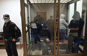 Заседание по делу об убийстве экс-бойца спецназа ГРУ Никиты Белянкина в Московском областном суде. Оглашение приговора обвиняемым Сергею Ходжаяну, Нареку Степаняну, Сурену Маркосяну, Сааку Саакяну, Рудику Манукяну, Давиду Егиазаряну, Артуру Акобяну, Гамлету Айрапетяну и Гранту Айрапетяну