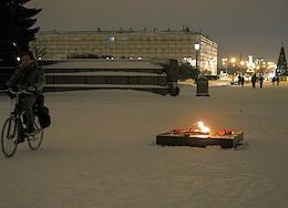 Commemorative events dedicated to the Day of lifting the Siege of Leningrad. Monument to the Blockade teacher.