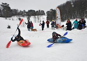 Соревнования по спуску на каяках по снегу SnowKayaking 2022