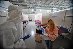 Последний день работы красной зоны 5 павильона Ленэкспо